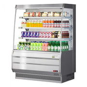 Turbo Air TOM-50MS-N 50 7/8" Stainless Steel Vertical Open Air Cooler w/ (4) Levels, 115v - Donut-Equipment.com
