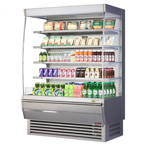 Turbo Air TOM-60DXS-N 60" Stainless Steel Extra Deep Vertical Open Air Cooler w/ (5) Levels, 115v - Donut-Equipment.com