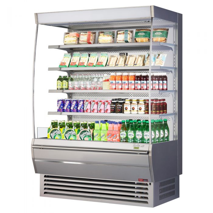 Turbo Air TOM-60DXS-N 60" Stainless Steel Extra Deep Vertical Open Air Cooler w/ (5) Levels, 115v - Donut-Equipment.com