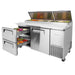 Turbo Air TPR-67SD-D2-N 67" Pizza Prep Table with 1 Door and 2 Drawers - Donut-Equipment.com