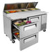 Turbo Air TPR-67SD-D2-N 67" Pizza Prep Table with 1 Door and 2 Drawers - Donut-Equipment.com