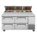 Turbo Air TPR-67SD-D4-N 67" 4 Drawer Pizza Prep Table - Donut-Equipment.com