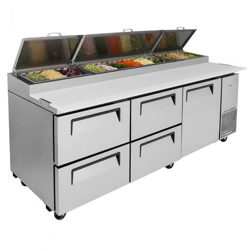 Turbo Air TPR-93SD-D4-N 93" Pizza Prep Table with1 Door and 4 Drawers - Donut-Equipment.com