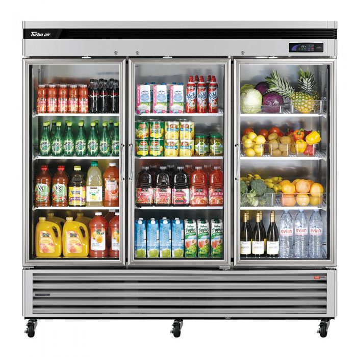 Turbo Air TSR-72GSD-N Super Deluxe 82" Glass Door Reach In Refrigerator - Donut-Equipment.com