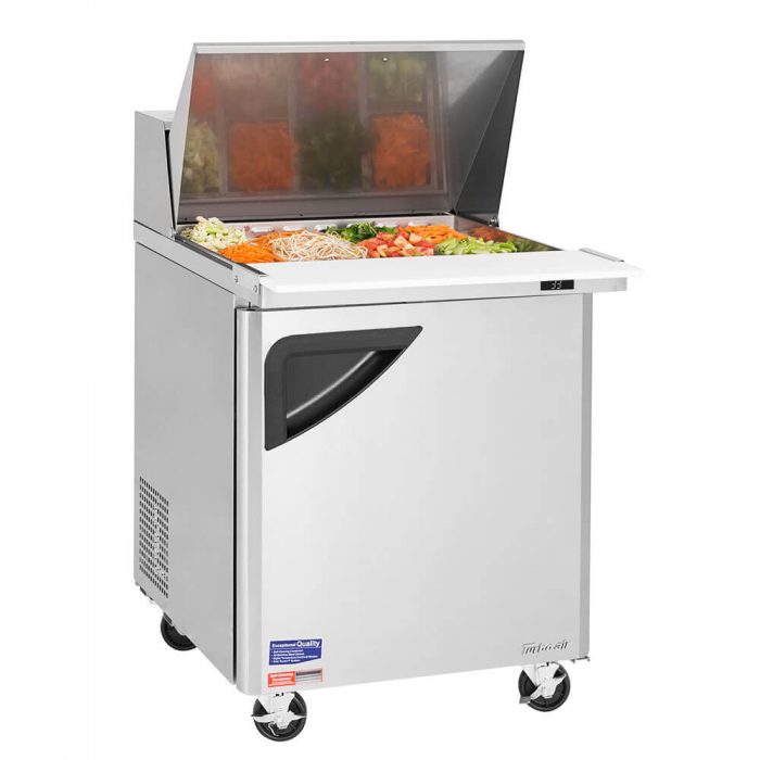 Turbo Air TST-28SD-12-N 28" 1 Door Mega Top Refrigerated Sandwich Prep Table - Donut-Equipment.com