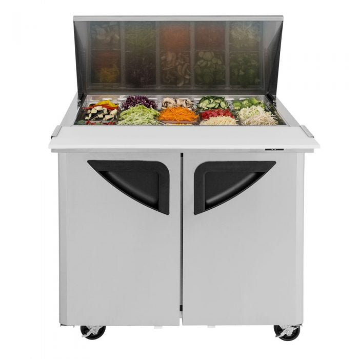 Turbo Air TST-36SD-15-N6 36" 2 Door Mega Top Refrigerated Sandwich Prep Table - Donut-Equipment.com