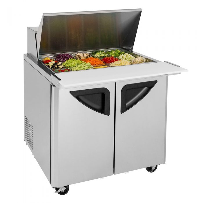 Turbo Air TST-36SD-15-N6 36" 2 Door Mega Top Refrigerated Sandwich Prep Table - Donut-Equipment.com