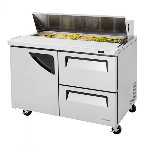 Turbo Air TST-48SD-D2-N 48" 1 Door 2 Drawer Refrigerated Sandwich Prep Table - Donut-Equipment.com
