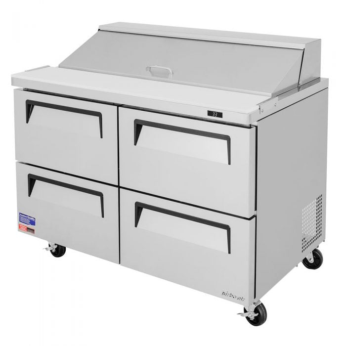 Turbo Air TST-48SD-D4-FB-N 48 1/4" Super Deluxe Mega Top Sandwich/Salad Prep Table - Donut-Equipment.com