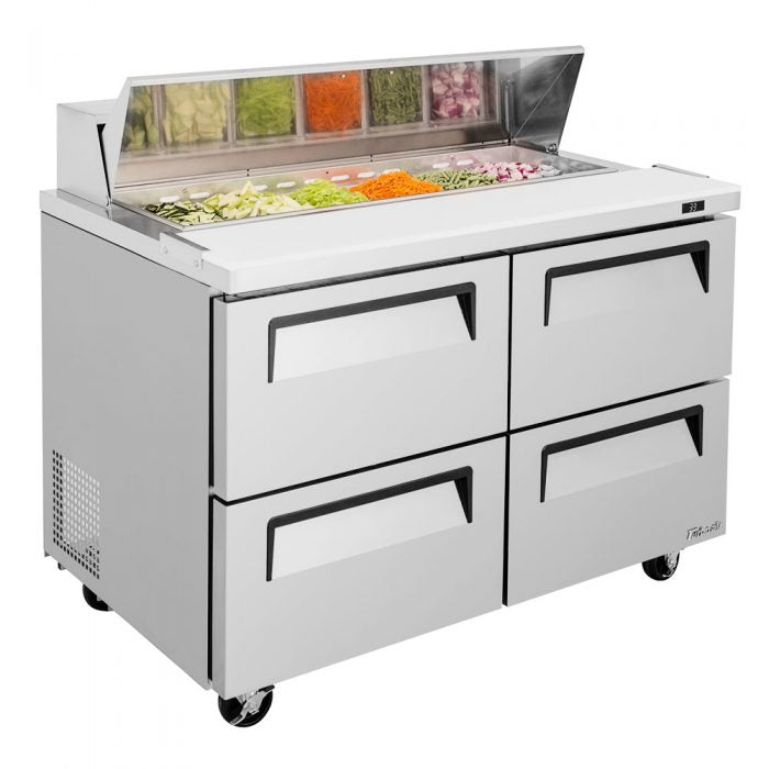 Turbo Air TST-48SD-D4-FB-N 48 1/4" Super Deluxe Mega Top Sandwich/Salad Prep Table - Donut-Equipment.com