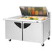 Turbo Air Super Deluxe TST-60SD-18M-N-LW 60" 2 Door Mega Top Refrigerated Sandwich Prep Table with Left Work Station - Donut-Equipment.com