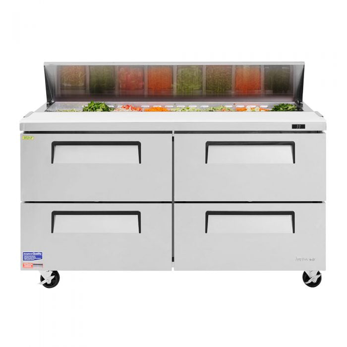 Turbo Air TST-60SD-D4-N 60" 4 Drawer Refrigerated Sandwich Prep Table - Donut-Equipment.com