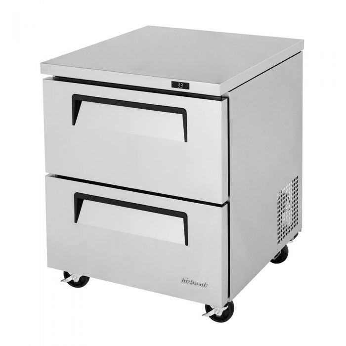 Turbo Air TUR-28SD-D2-N 27 1/2" W Undercounter Refrigerator w/ 1 Section & 2 Drawers - Donut-Equipment.com