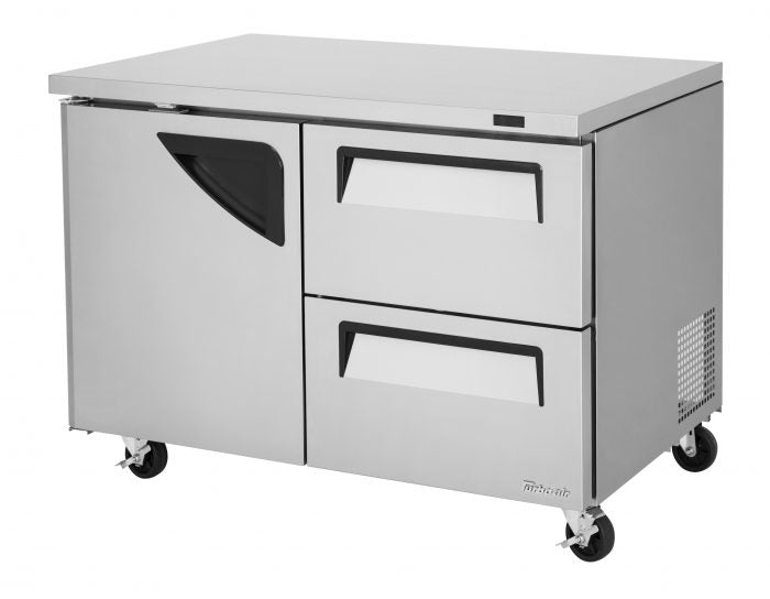 Turbo Air TUF-48SD-D2-N 48 1/4" W Undercounter Freezer w/ 2 Sections, 1 Door & 2 Drawers - Donut-Equipment.com