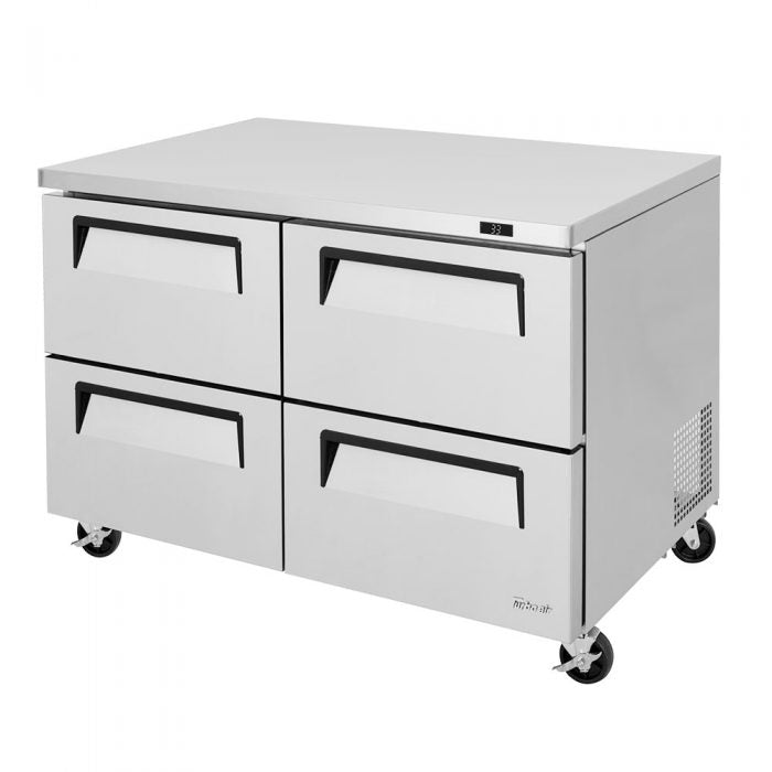 Turbo Air TUR-48SD-D4-N 48 1/4" W Undercounter Refrigerator w/ 2 Sections & 4 Drawers - Donut-Equipment.com