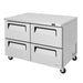 Turbo Air TUR-48SD-D4-N 48 1/4" W Undercounter Refrigerator w/ 2 Sections & 4 Drawers - Donut-Equipment.com