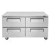 Turbo Air TUR-60SD-D4-N 60 1/4" W Undercounter Refrigerator w/ 2 Sections & 4 Drawers - Donut-Equipment.com