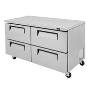 Turbo Air TUR-60SD-D4-N 60 1/4" W Undercounter Refrigerator w/ 2 Sections & 4 Drawers - Donut-Equipment.com