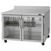 Turbo Air PWR-48-G-N 48 1/4" Worktop Refrigerator w/ 2 Sections, 2 Glass Doors - Donut-Equipment.com