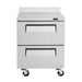 Turbo Air TWR-28SD-D2-N 27 1/2" Super Deluxe Worktop Refrigerator w/ (1) Section, 2 Drawers - Donut-Equipment.com