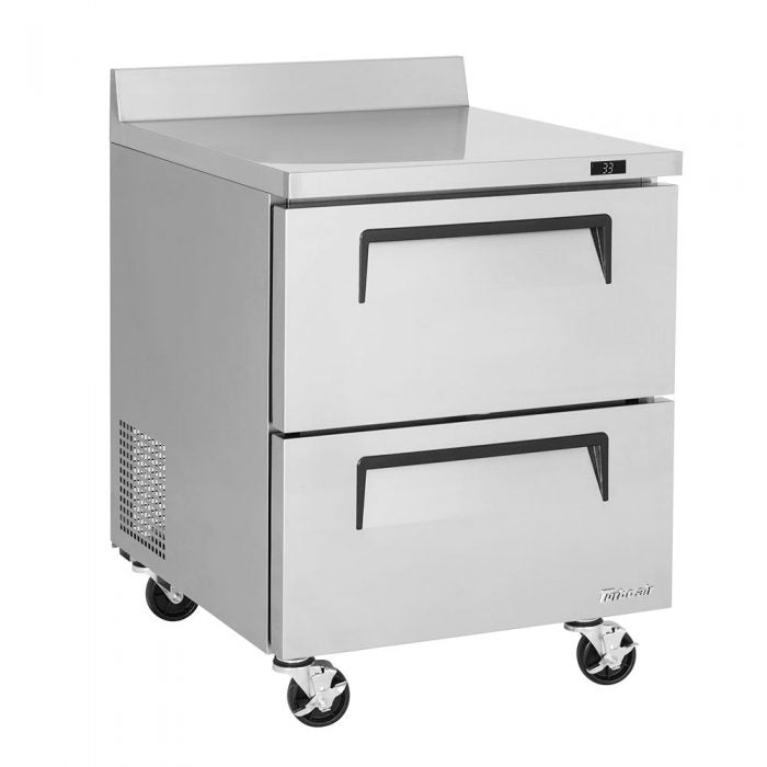 Turbo Air TWR-28SD-D2-N 27 1/2" Super Deluxe Worktop Refrigerator w/ (1) Section, 2 Drawers - Donut-Equipment.com