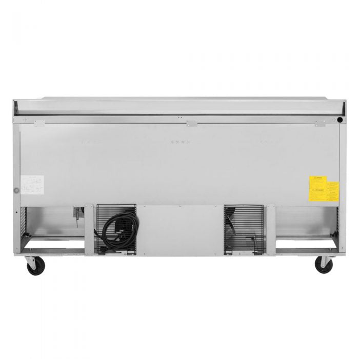 Turbo Air TWR-72SD-FB-N 72 5/8" Super Deluxe Worktop Refrigerator w/ (3) Sections, 3 Solid Doors, Front Breathing - Donut-Equipment.com