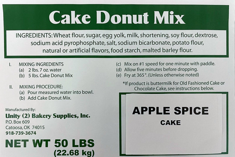 Apple Cider Cake Donut Mix 50# - Donut-Equipment.com