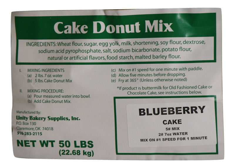 Bulk Blueberry Cake Donut Mix 40 x 50#  bags - Donut-Equipment.com