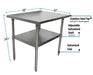 BK Resources 30" x 24" 18 Gauge Stainless Steel Work Table with Galvanized Undershelf – Prep Table - Donut-Equipment.com