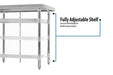 BK Resources 36" x 24" 18 Gauge Stainless Steel Work Table with Galvanized Undershelf – Prep Table - Donut-Equipment.com