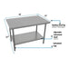 BK Resources 48" x 24" 18 Gauge Stainless Steel Work Table with Galvanized Undershelf – Prep Table - Donut-Equipment.com