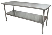 BK Resources 72" x 24" 18 Gauge Stainless Steel Work Table with Galvanized Undershelf – Prep Table - Donut-Equipment.com