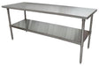 BK Resources 72" x 24" 18 Gauge Stainless Steel Work Table with Galvanized Undershelf – Prep Table - Donut-Equipment.com