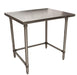 BK Resources 36" x 24" 18 Gauge Stainless Steel Work Table with Open Base – Prep Table - Donut-Equipment.com