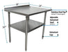 BK Resources 30" x 24" 18 Gauge Stainless Steel Work Table with Undershelf & 1.5" Riser – Prep Table - Donut-Equipment.com