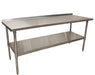 BK Resources 72" x 24" 18 Gauge Stainless Steel Work Table with Undershelf & 1.5" Riser – Prep Table - Donut-Equipment.com