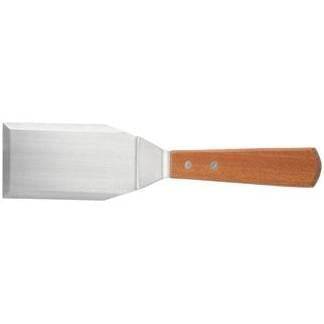 6" X 3" Solid Spatula / Turner with wood handle - Donut-Equipment.com