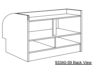 93340-59 Front Counter 59"L X 34 3/4" x 40" Tall