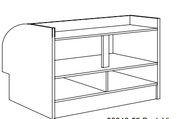 93348-59 Front Counter 59"L X 34 3/4" x 48" Tall