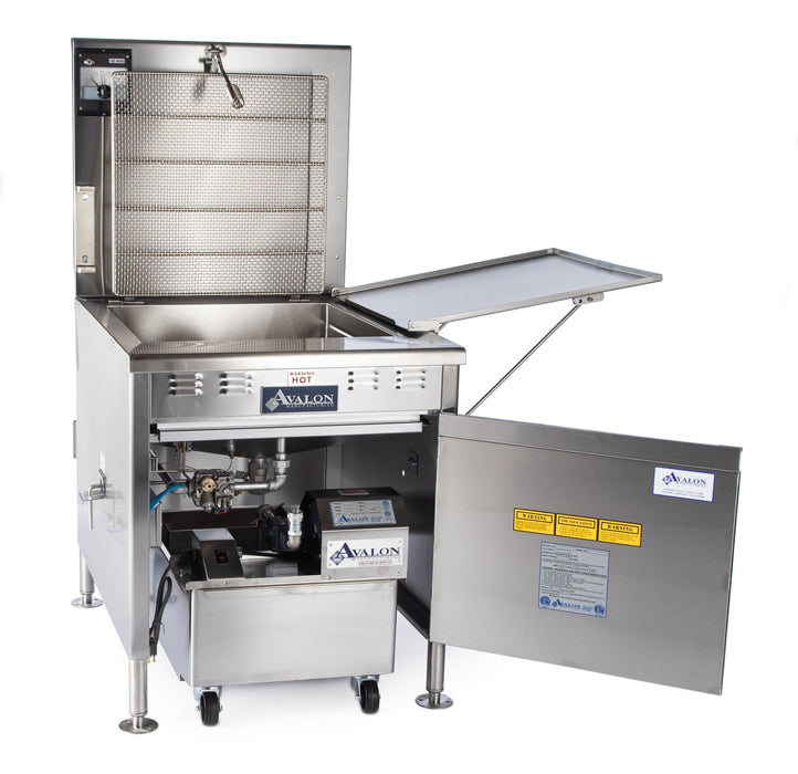 Avalon ADF24-E-3 Donut Fryer 24" X 24" Electric (3 phase) Left Side Drain Board With Submerge Screen (ASUB24-E)