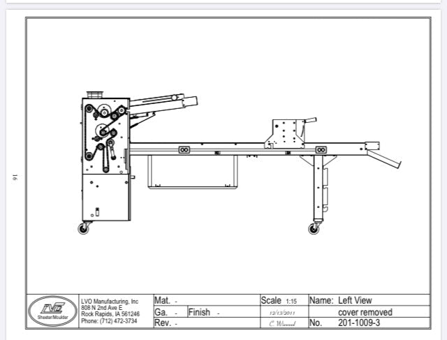 LVO SM224-6 Donut Production Table Sheeter Left To Right Production