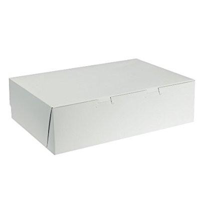 14 x 10 x 3-1/2 Auto Fold Box (125 Count) White Bakery  Box