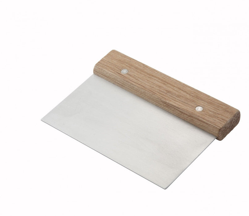 Dough Scraper/Cutter with Wooden Handle - Winco DSC-3