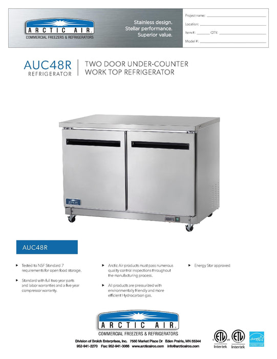 Arctic Air AUC48R 48" Undercounter Refrigerator